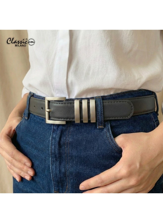 Classic Milano Women's Belt with Gift Box | Faux Leather Ladies Belt for Dresses, Jeans & Gowns | Stylish Womens Belt | Adjustable Girls Belt | Belt for Women with Elegant Buckle - Image 2